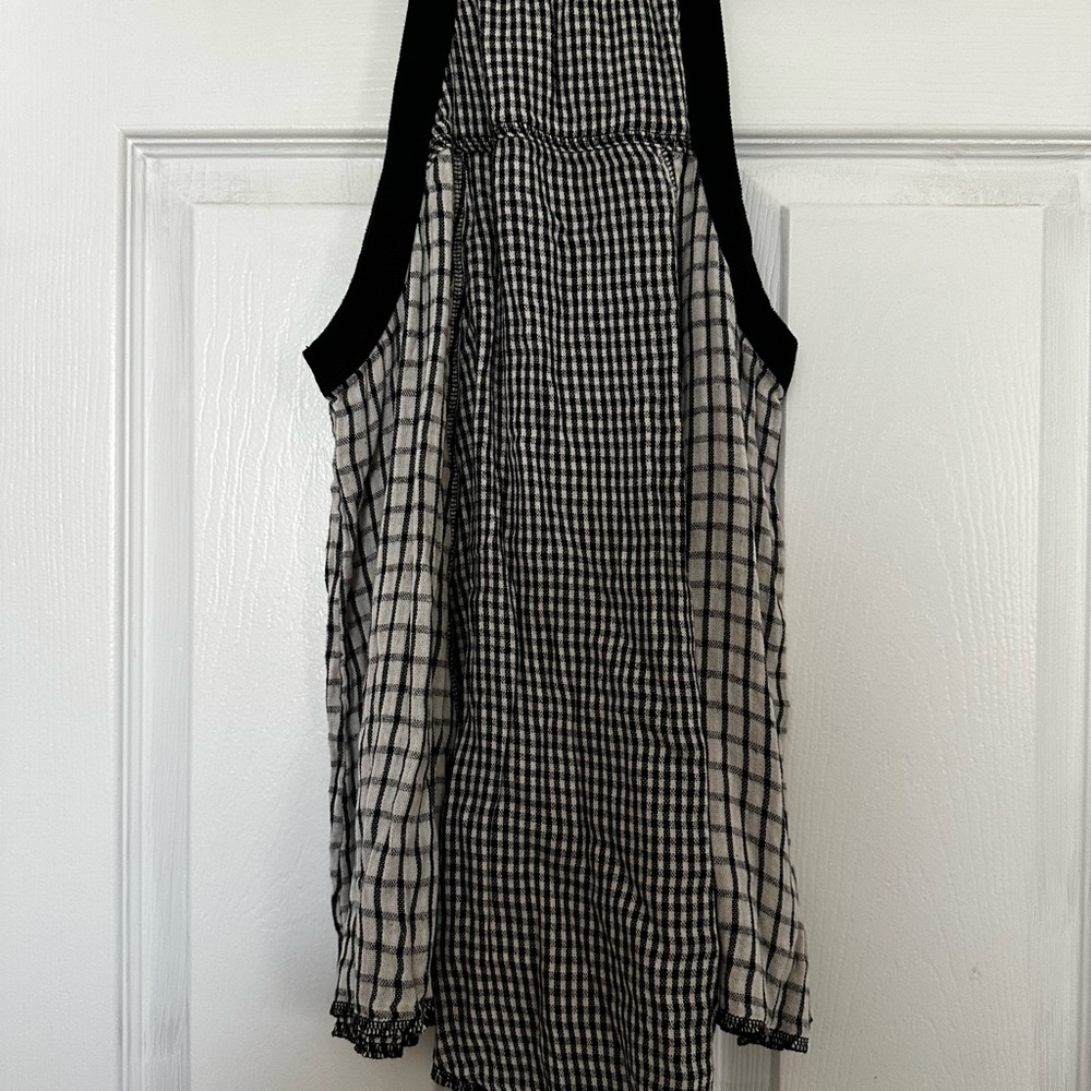 BNWOT Black and White Check Handkerchief Top